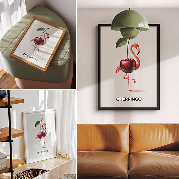 Affiche d'art ArtPrintCave 42x59,5 cm (A2) Cerise Flamant - G-moll 1 pc