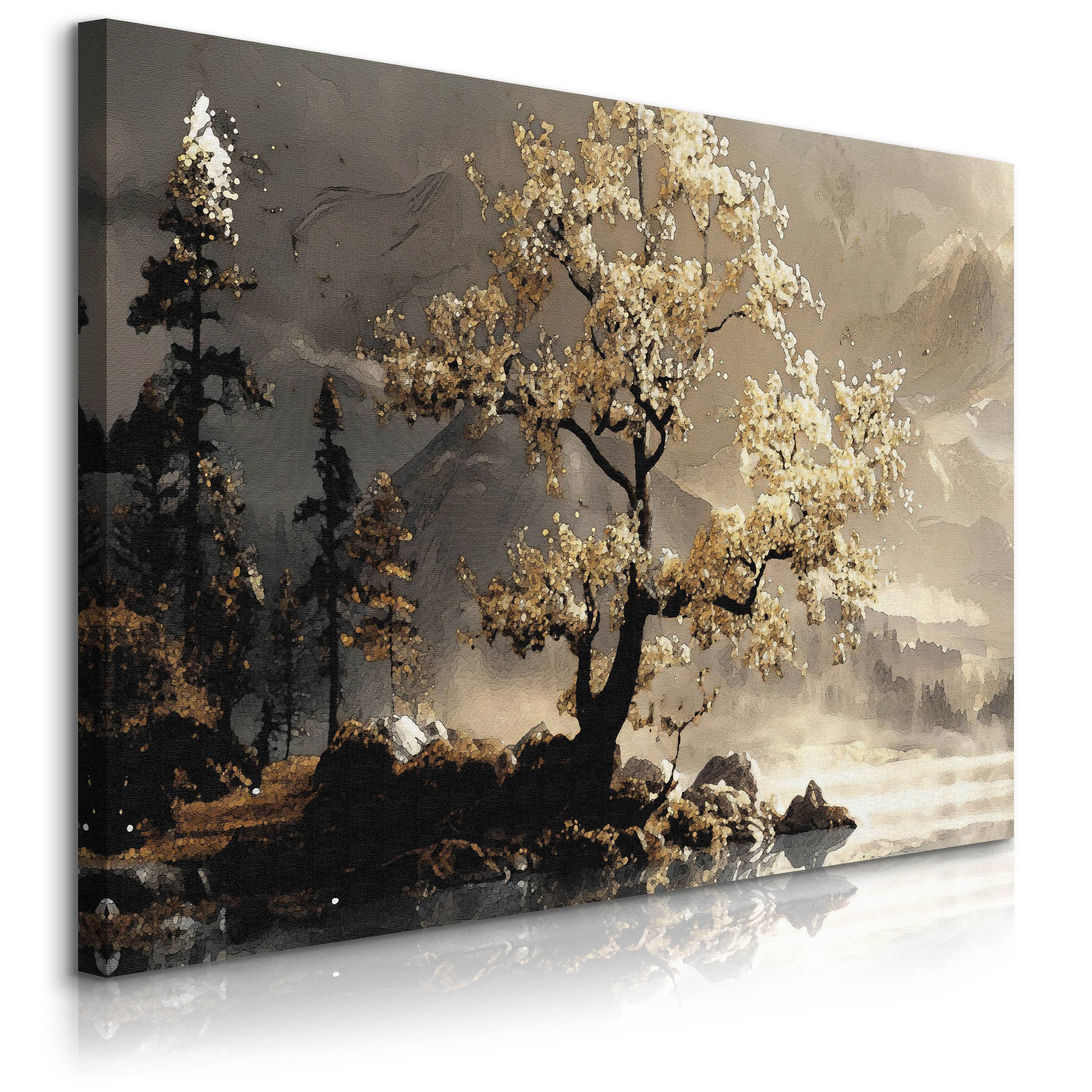 Obraz Abstrakcyjne Drzewo Na Tle Gór 30x20cm