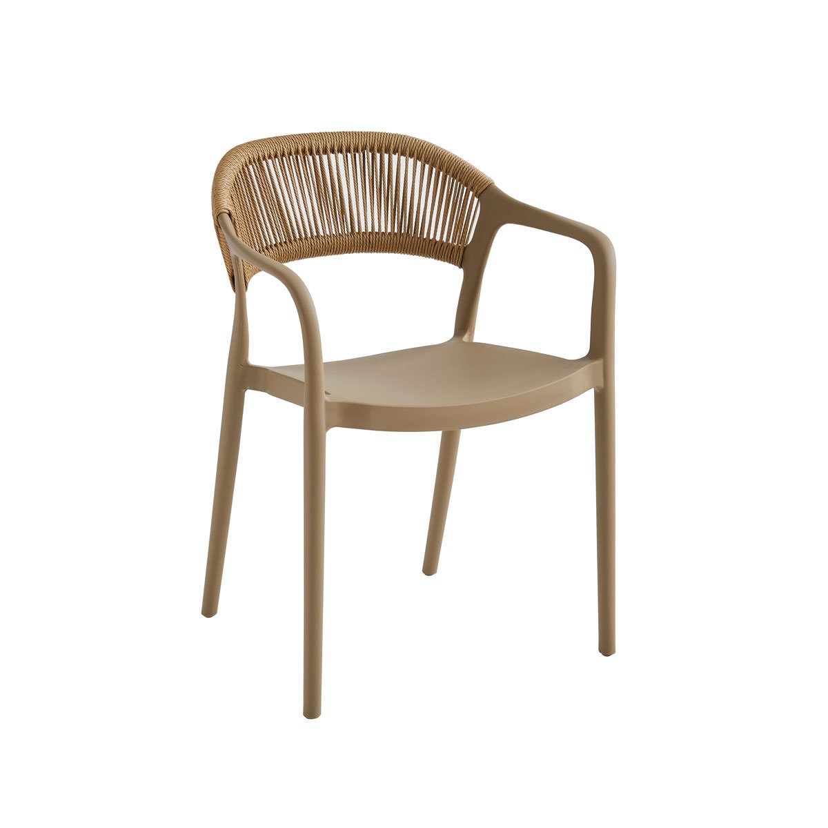 Cadeirão efeito rattan bege