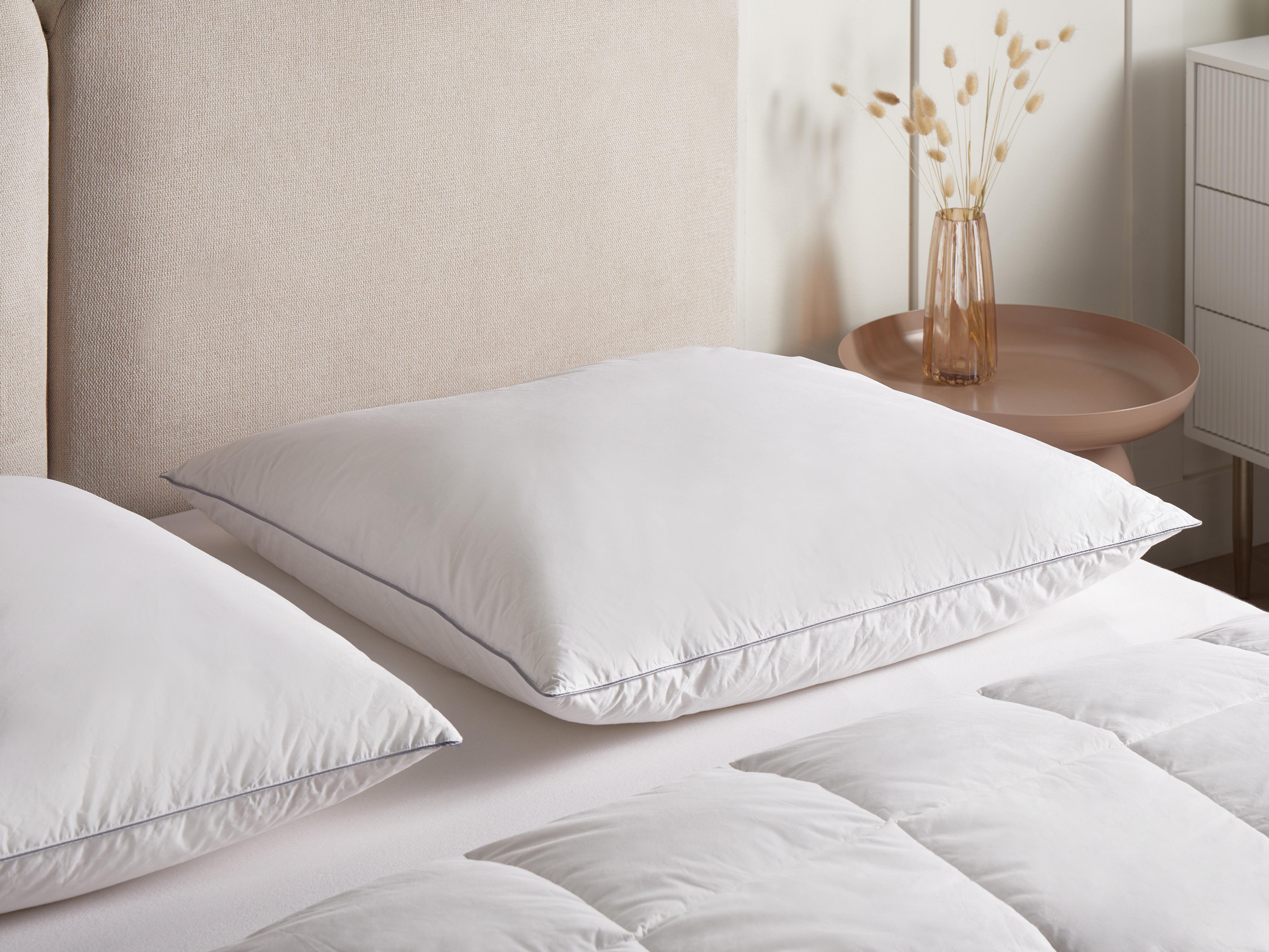 3-Chamber Bed Pillow TEIDE High Duck Feathers and Down 80 x 80 cm White