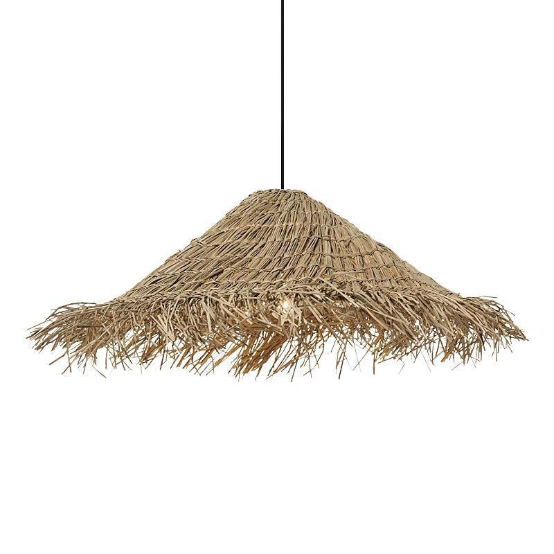 Żyrandol naturalny rattanowy słomkowy kapelusz - 40 cm