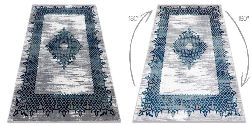 Dywan CORE W9797 Ramka, Rozeta - Strukturalny, dwa poziomy 80x150 cm