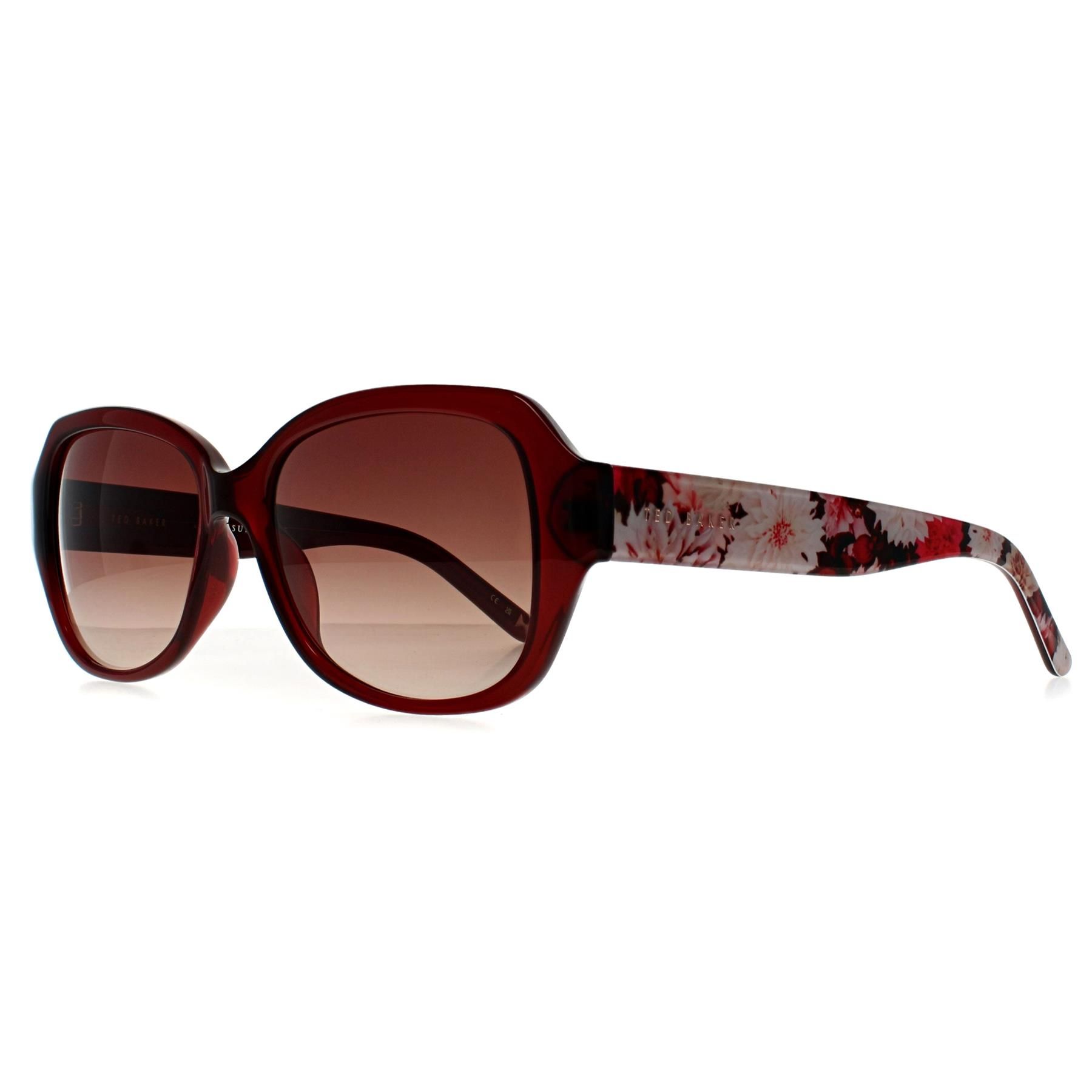 Ted Baker Square Burgundy Flowers Red Brown Gradient TB1606 Mae