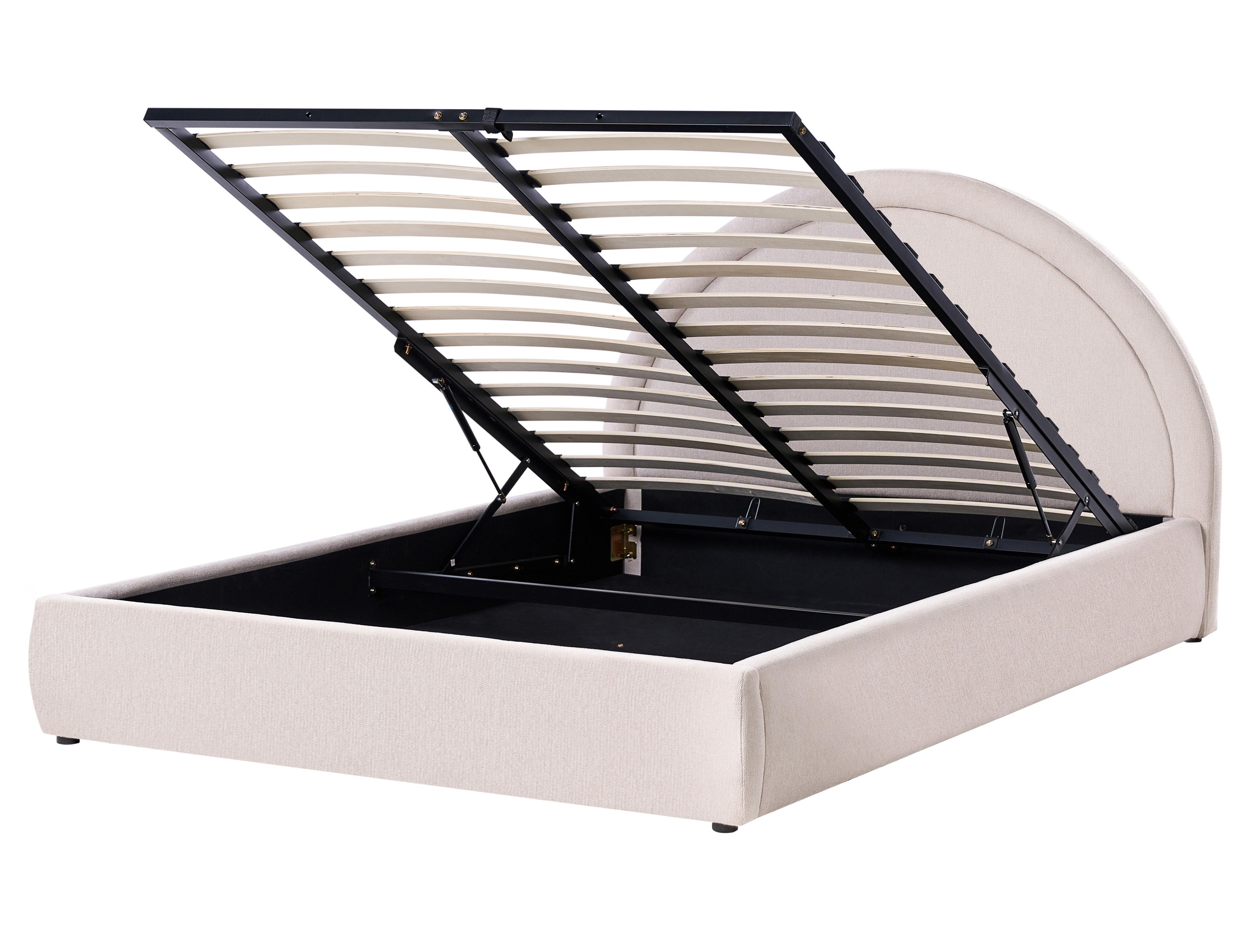 Ottoman Bed Fabric MOUZON 140 x 200 cm (EU Double) Light Beige