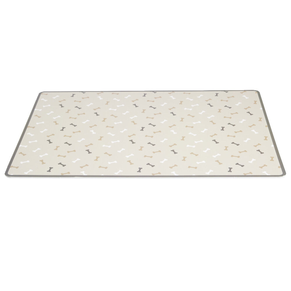 Tapis repose gamelle animaux motif os plastique 32x43cm