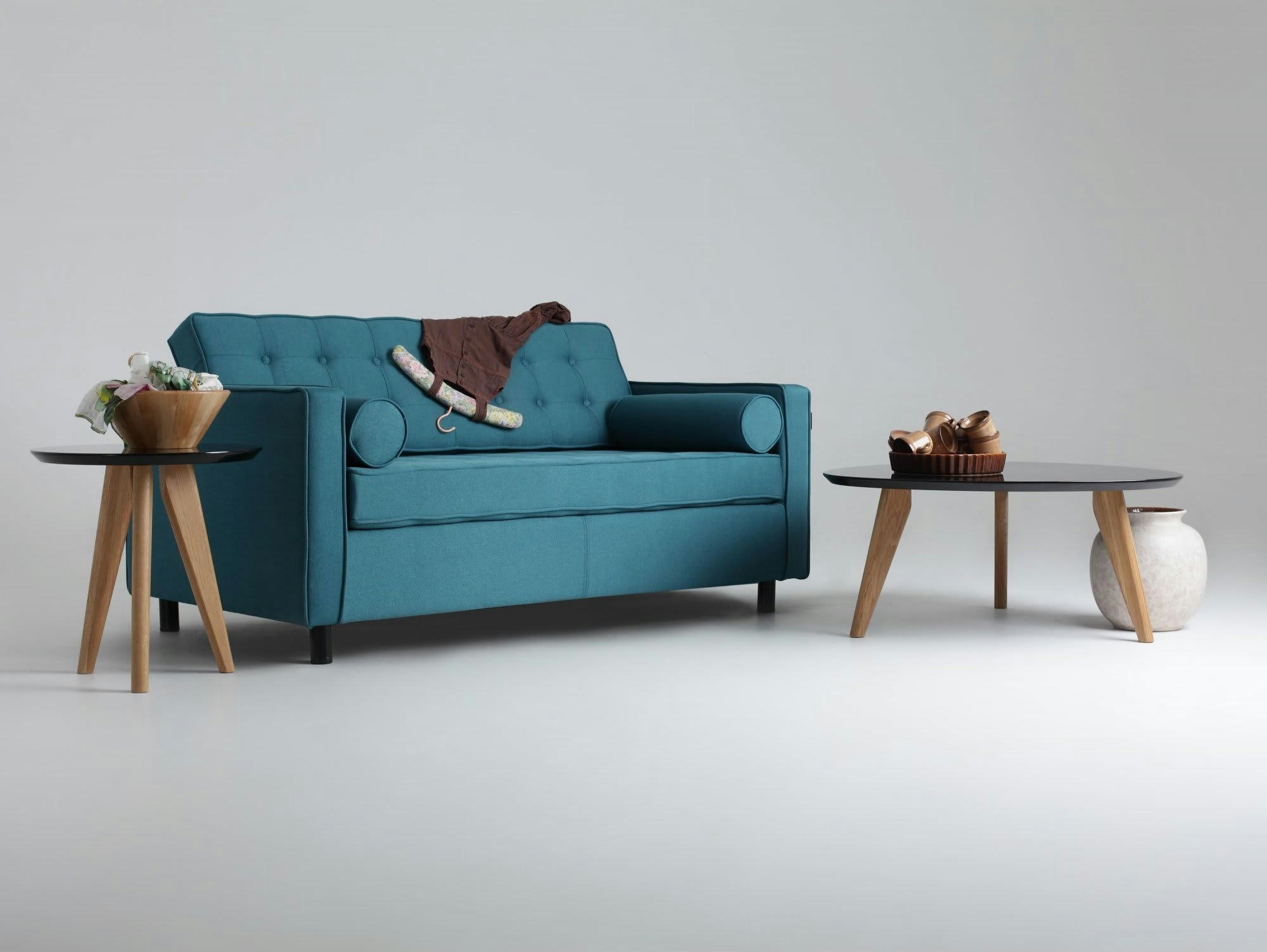 TOPIC - Canapé fixe Tissu Bleu H. assise 34 cm rembourré