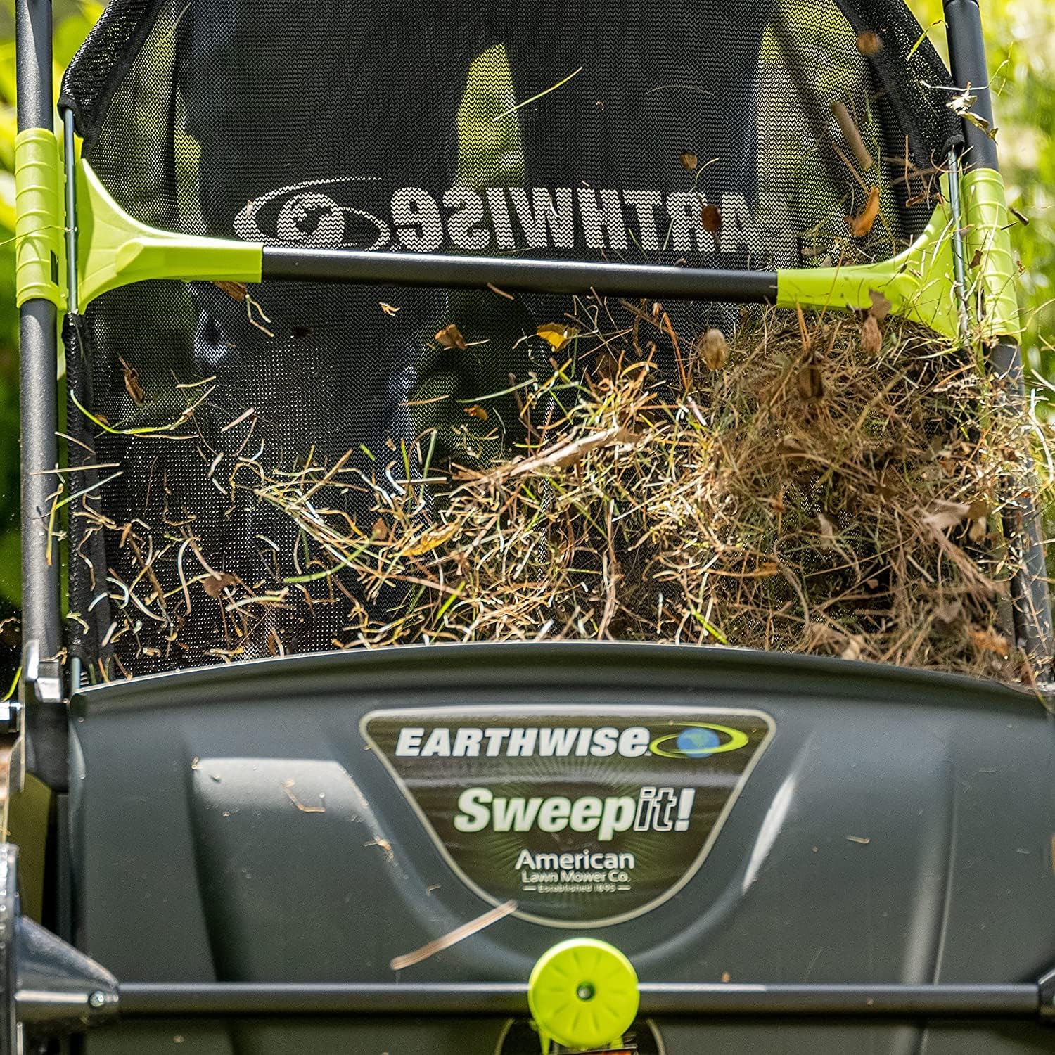 21-Inch Width Leaf  Grass Push Lawn Sweeper, Black