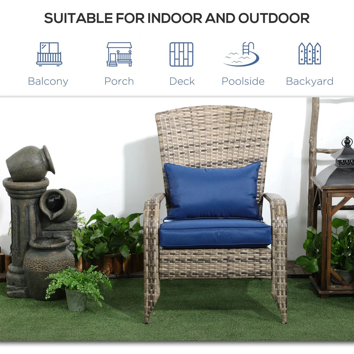 Patio Wicker Adirondack Chair