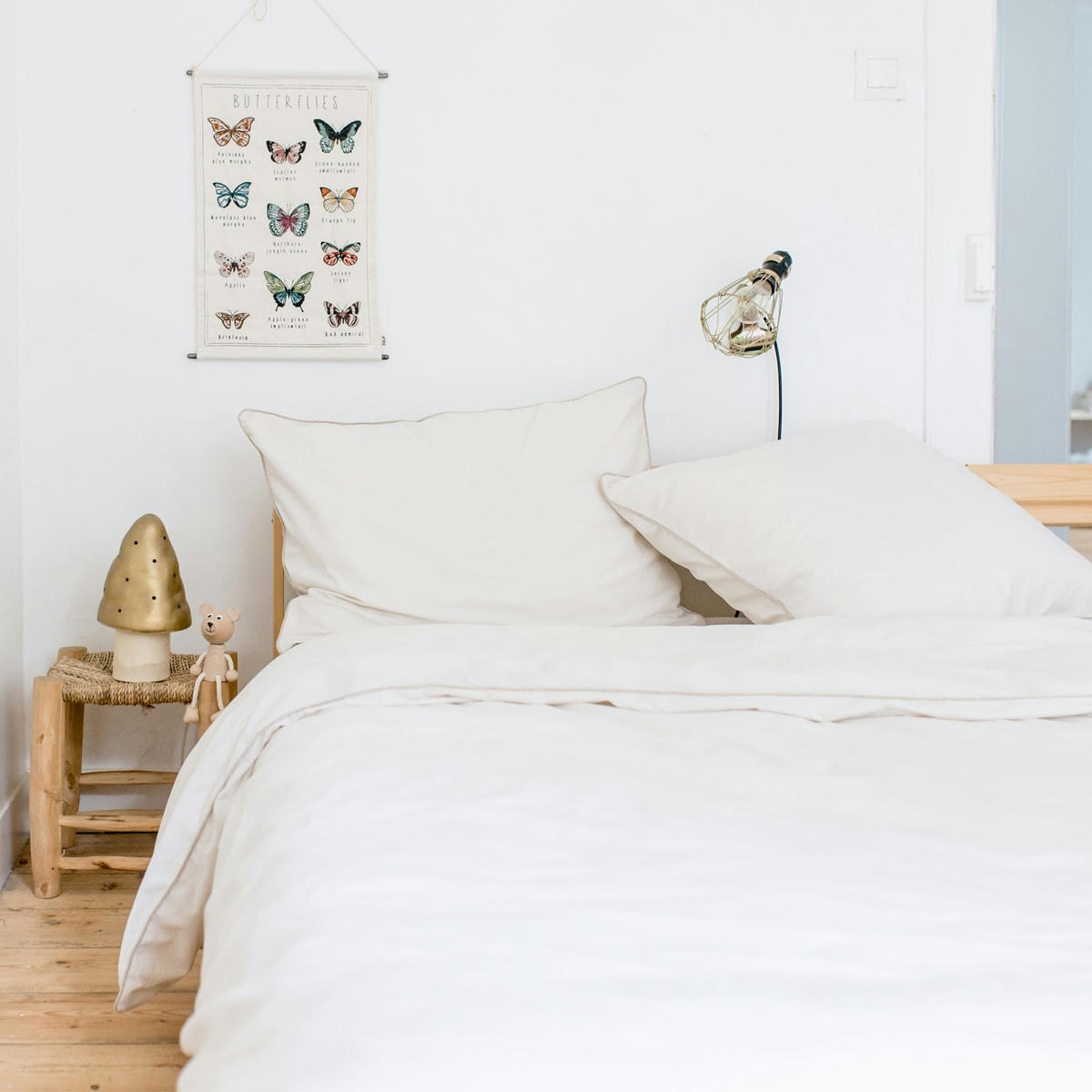 DUNE - Housse de couette unie en coton beige 200x200