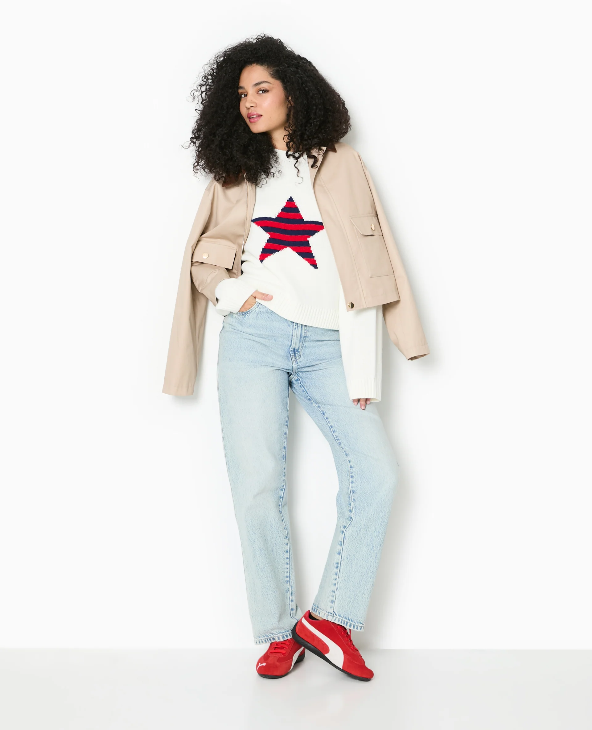 Pull en maille avec étoile