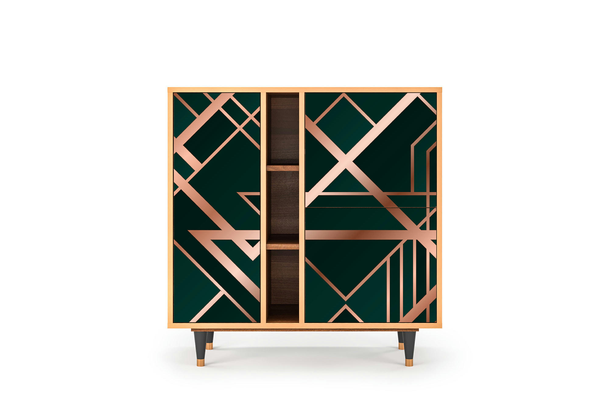 EMERALD GATSBY - Buffet  vert 3 portes L 94 cm