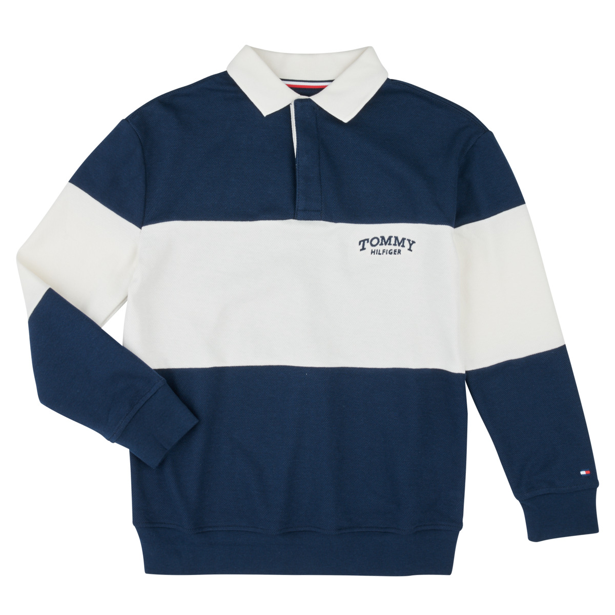 Tommy Hilfiger - COLOURBLOCK POLO LS - Marine / White