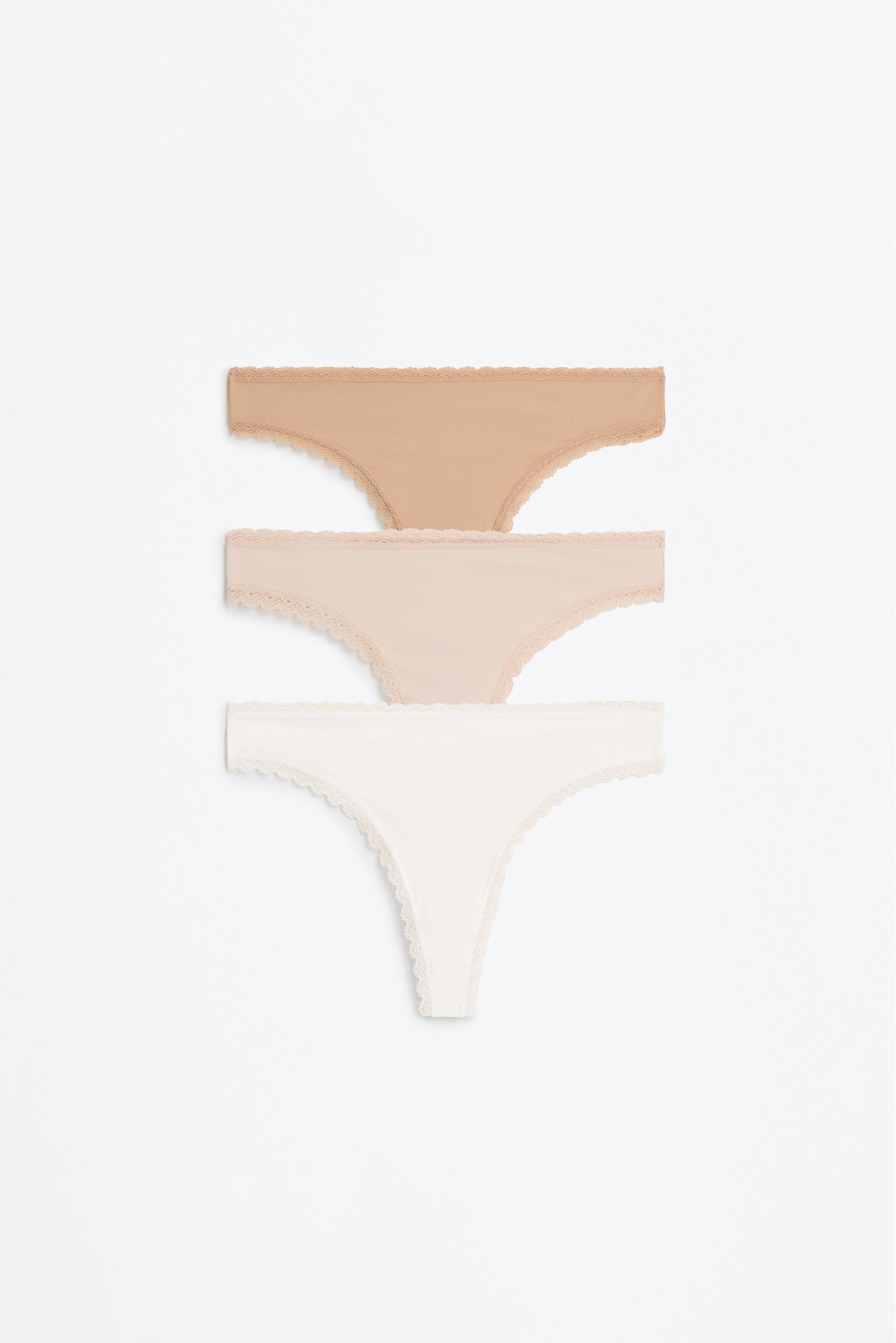 Pack de 3 braguitas brasileñas con encaje