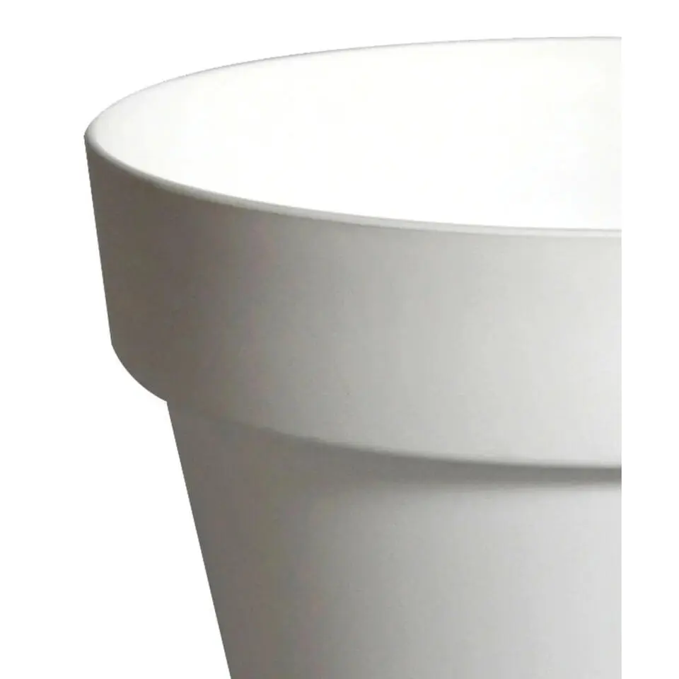Mega Collections Plantenpot/bloempot - kunststof - wit - D26 cm