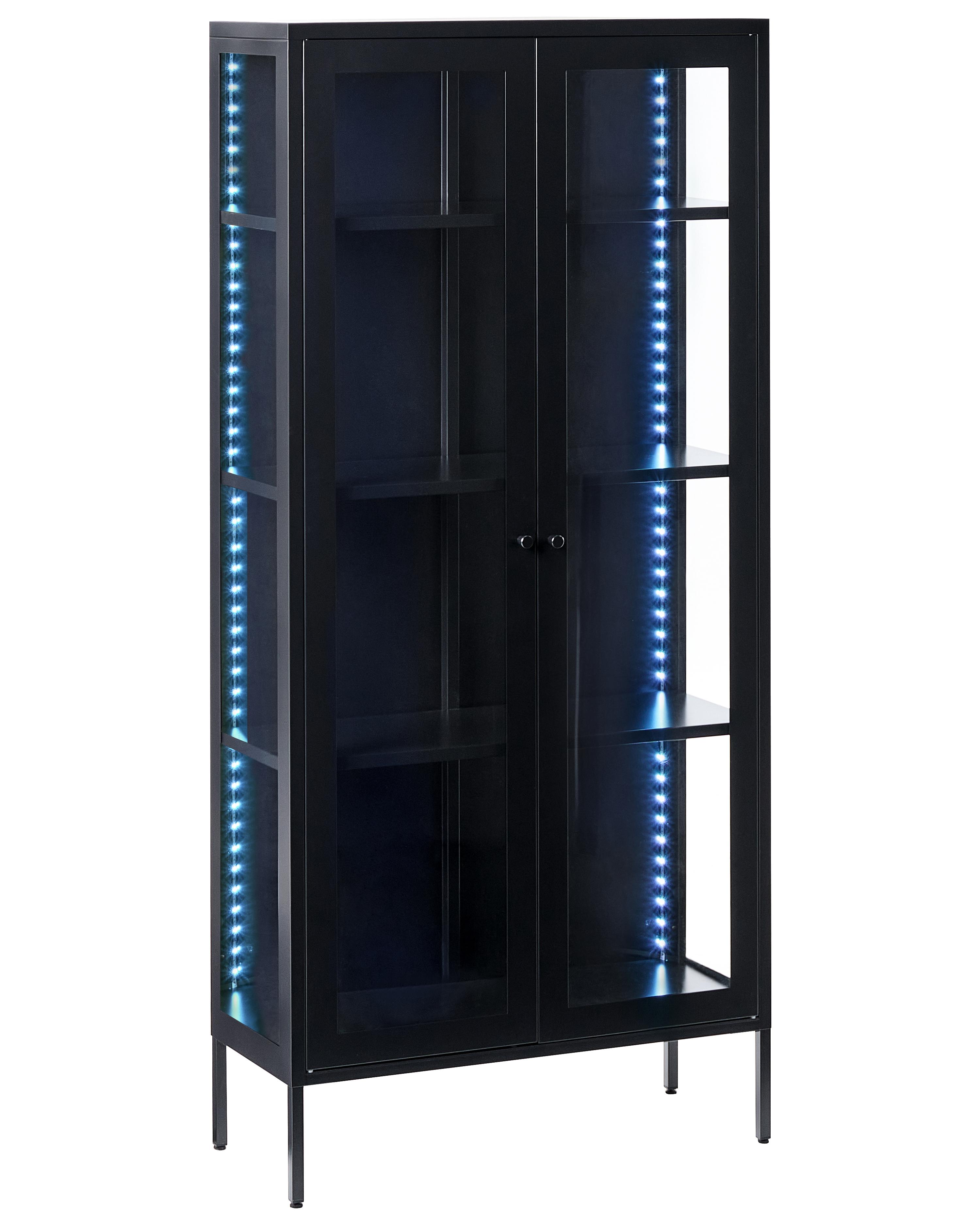 Glass Display Cabinet HARTY Metal 80 cm Black