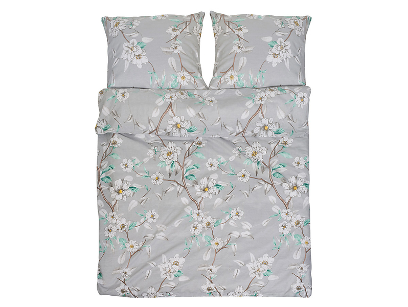 Komplet pościeli Cottonlove Kwiaty bawełna 160x200 cm   2x70x80 cm