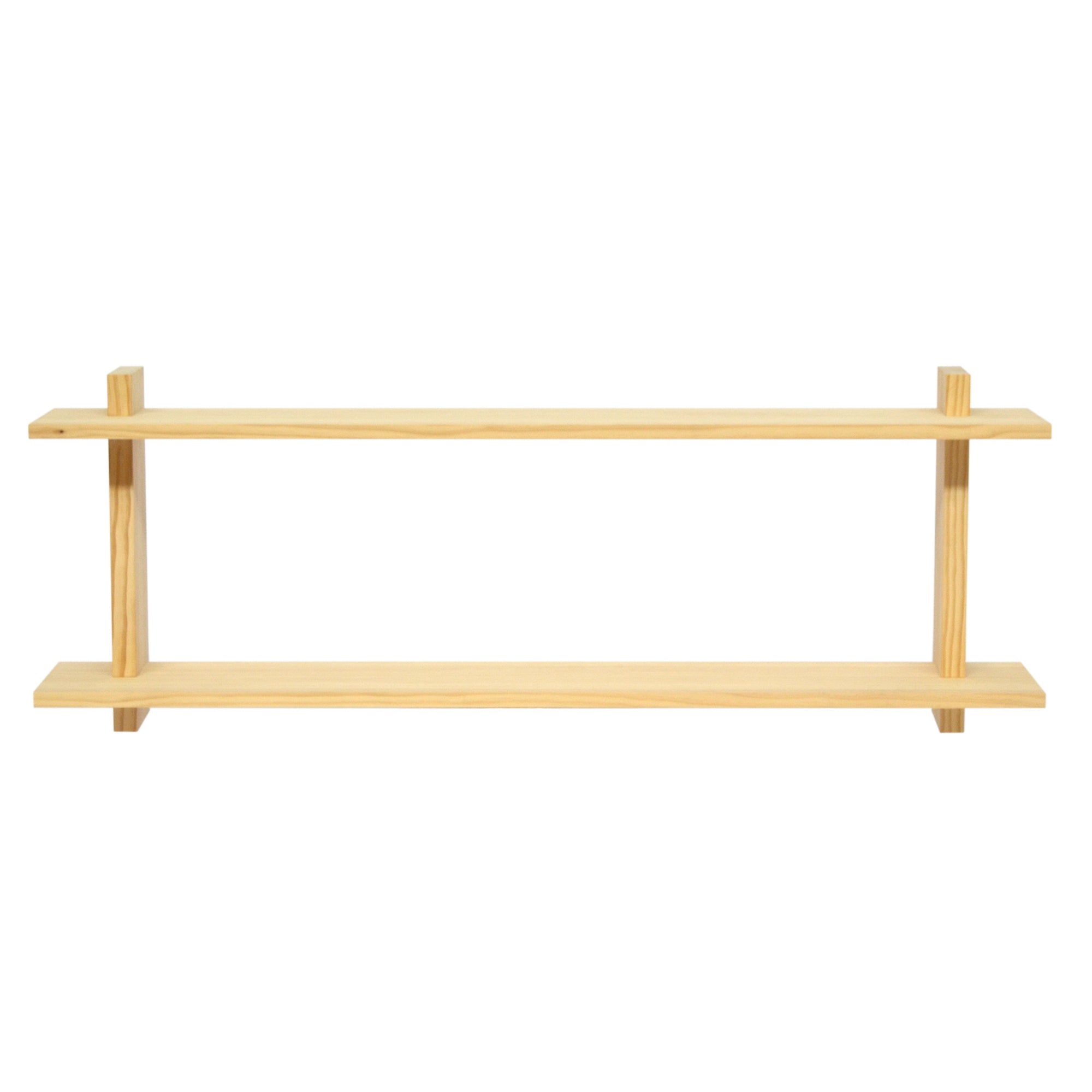 Naan Furniture Wandplank Soller - Natuurlijk gelakt massief - Dubbel - 120 cm