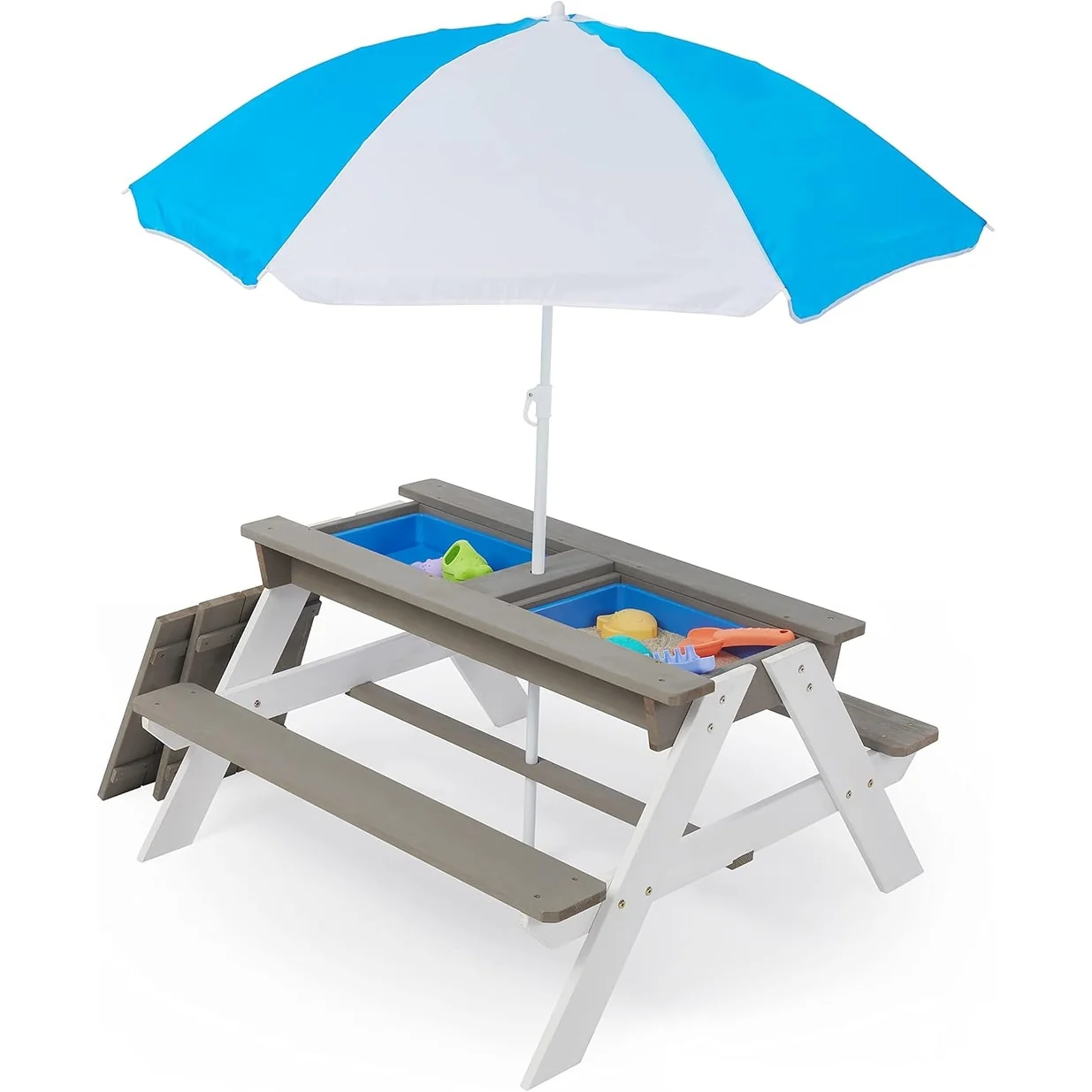 Versatile Kids Outdoor Picnic and Activity Table with Protective Umbrella
