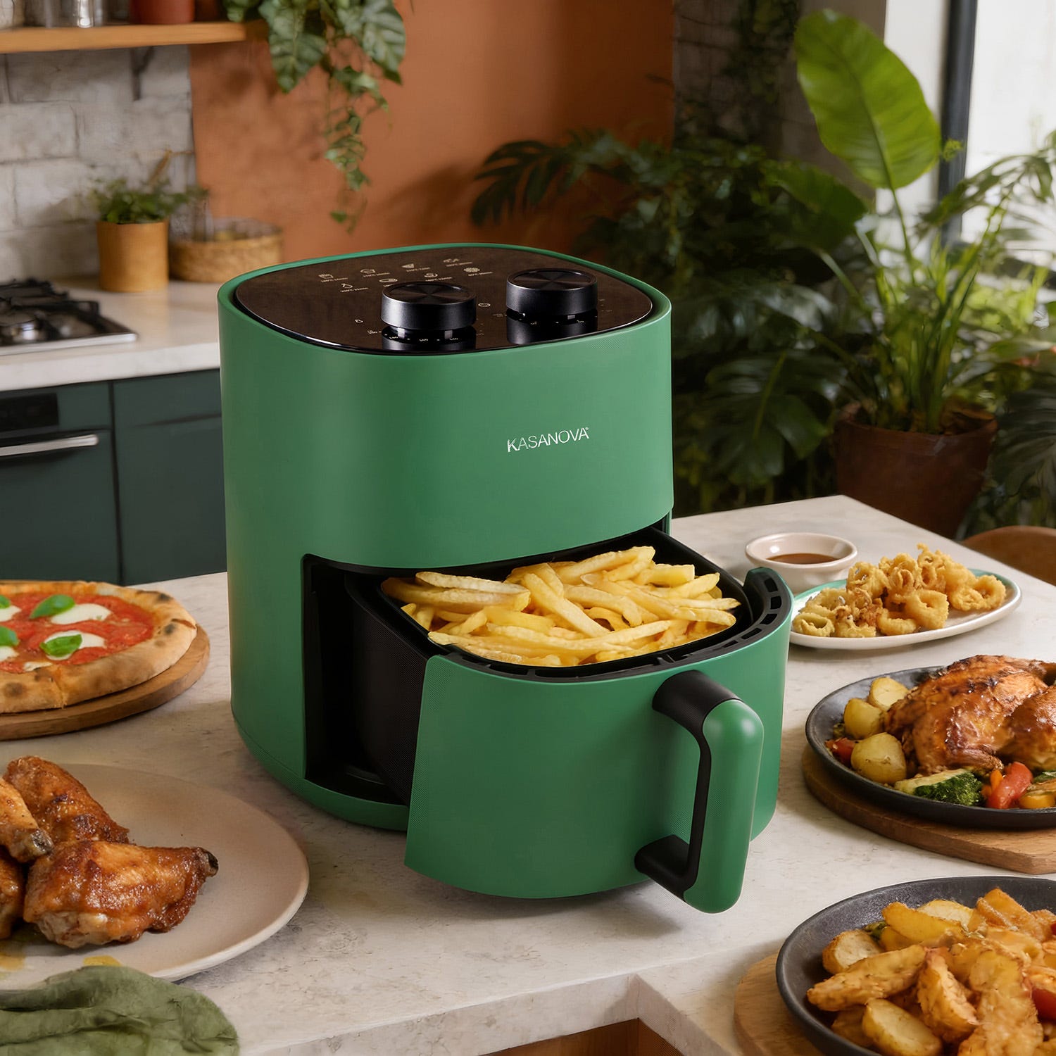 Friggitrice ad aria 4,5 L 1400 W verde