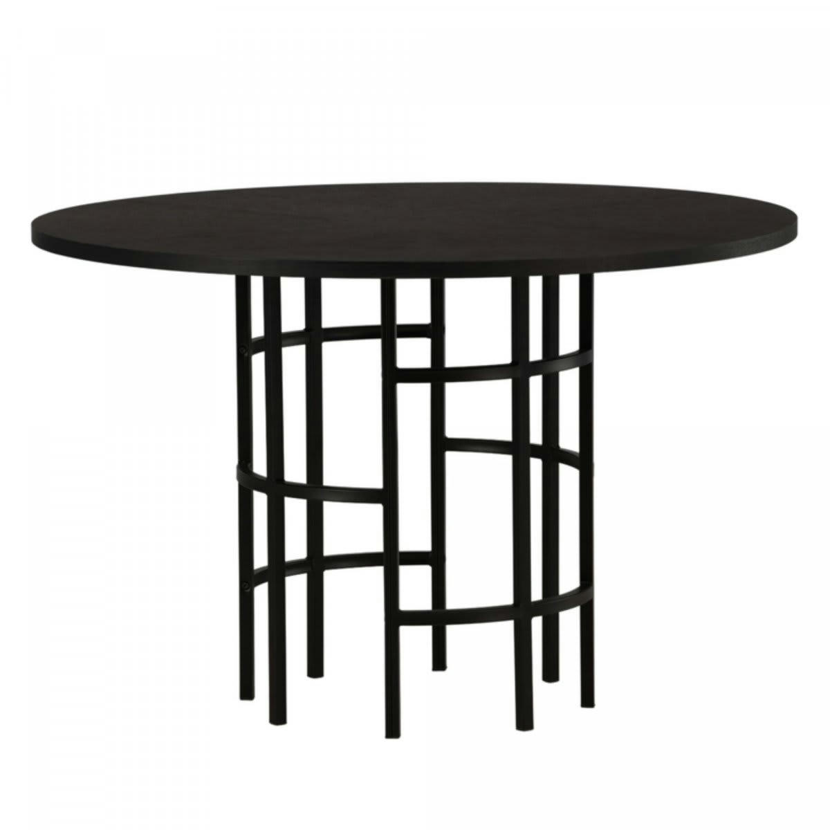 AELA - Table à manger cylindrique en bois et métal