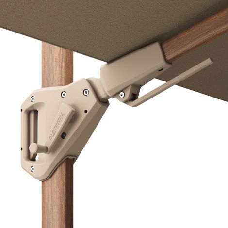 Platinum Challenger zweefparasol Premium T2 champagne teak met vulbare