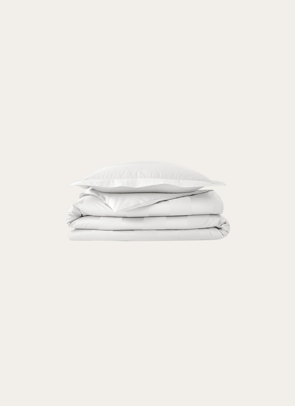 HOUSSE DE COUETTE RAYÉE EN SATIN DE COTON BLANC