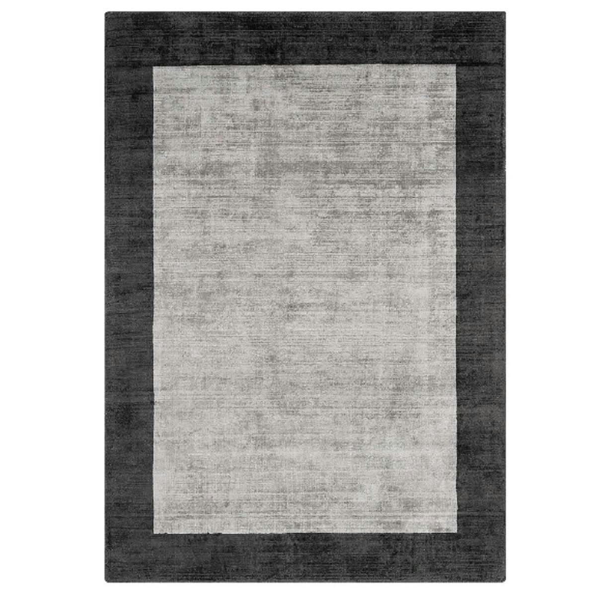 LAME - Tapis à bordures en Viscose Argent 150x150 cm