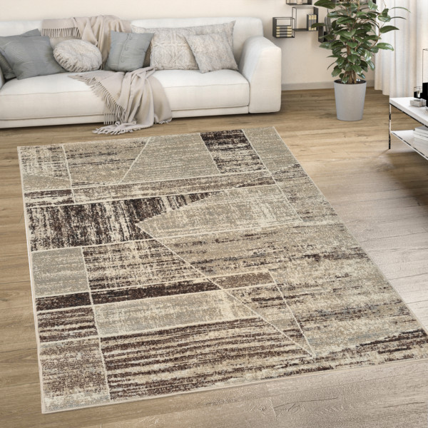 Dywan 120x170 Sandra 326 beżowy modny do salonu pokoju solidny praktyczny
