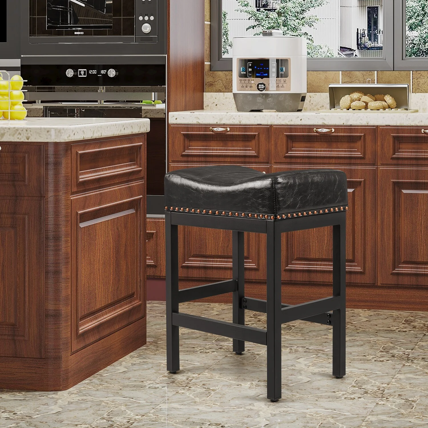 Homall Bar Stool Saddle Counter Stools