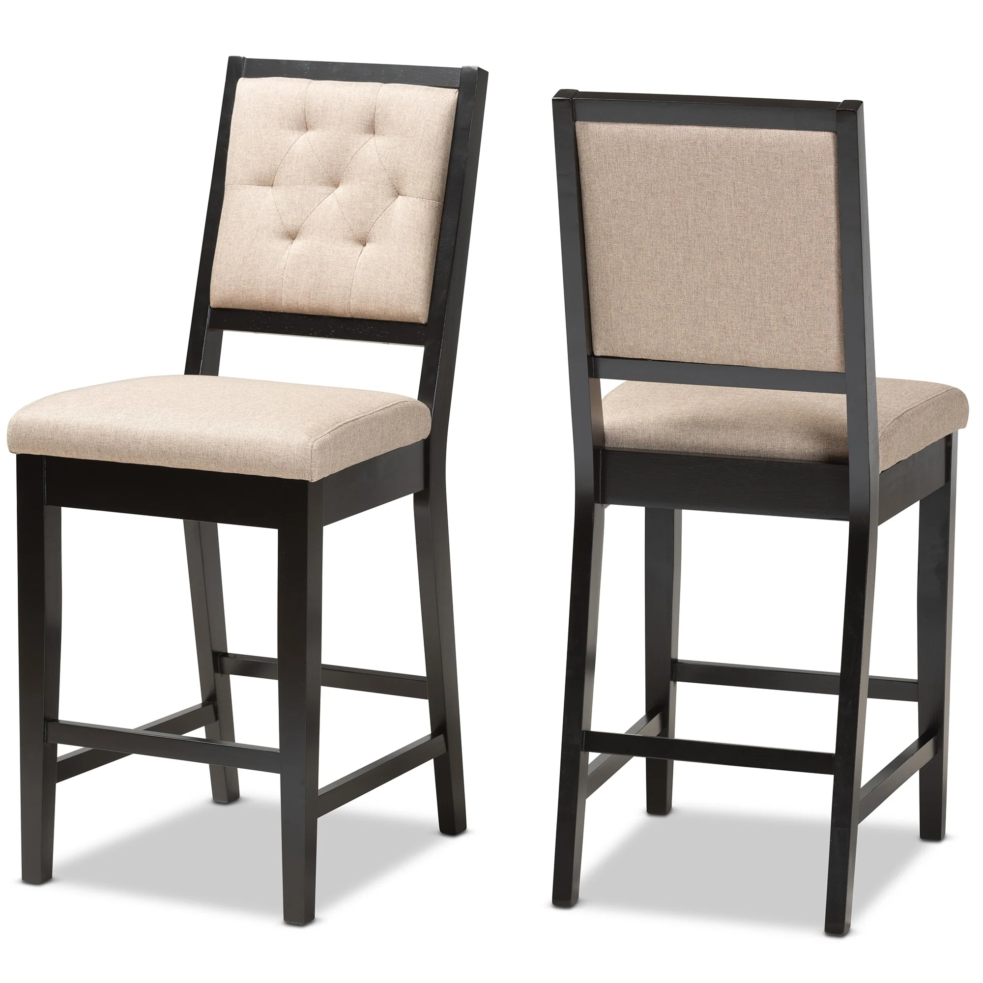 Gideon Modern and Contemporary 2-Piece Wood Counter Stool Set