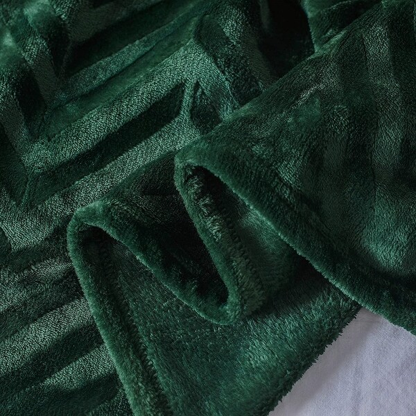 Flannel Throw Blanket for Couch, Soft Plush Fleece