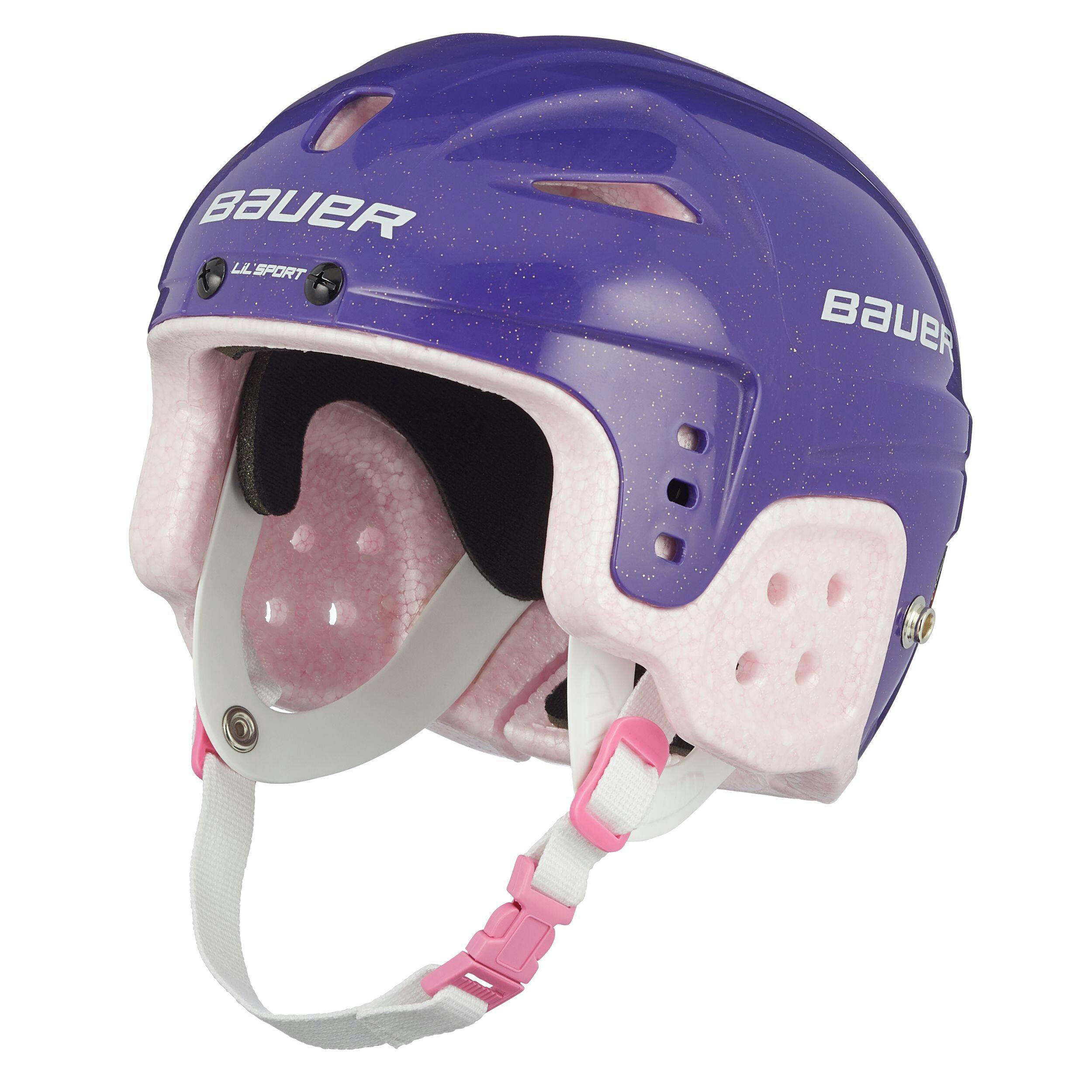Bauer Lil' Sport Hockey Helmet, Youth, Purple & Pink