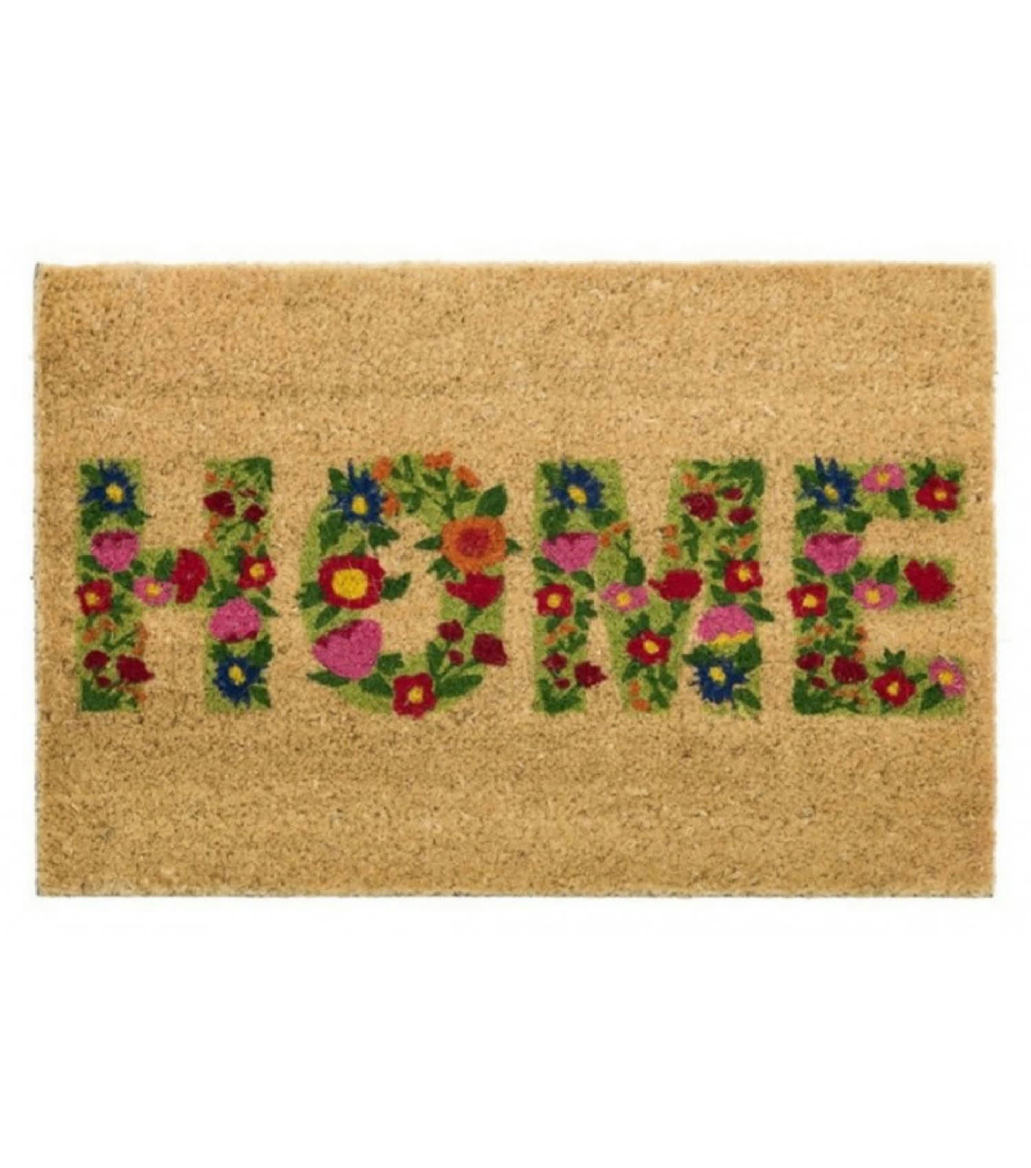 HOME - Paillasson en coco fleuri 60x40