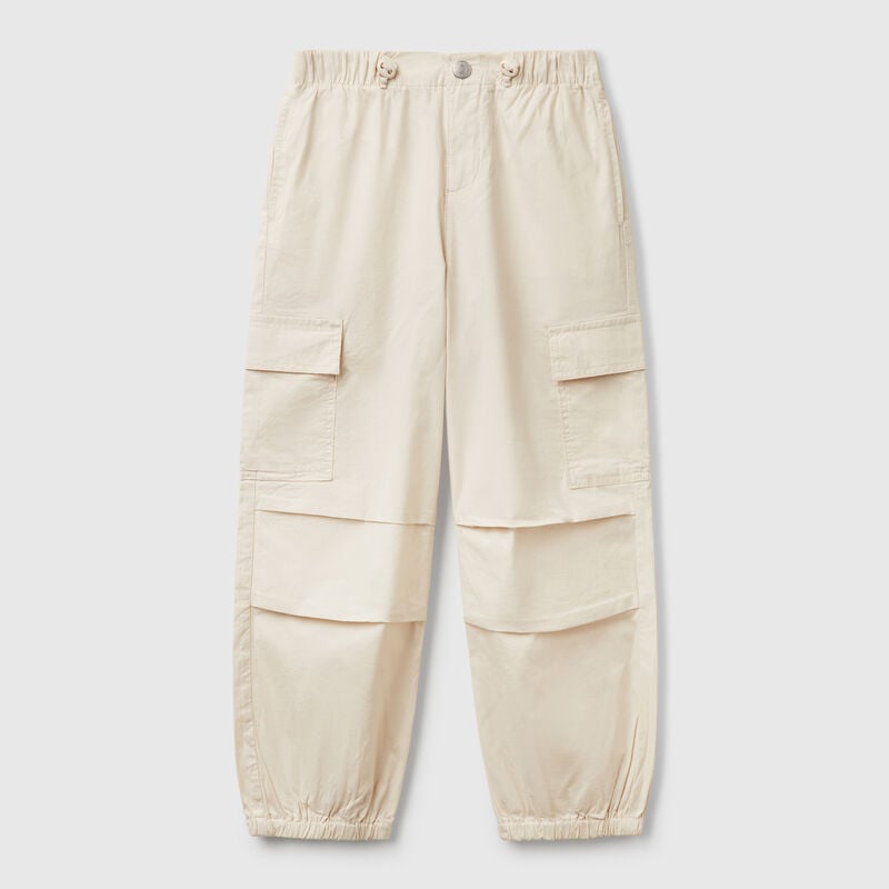 Stretch cotton cargo trousers