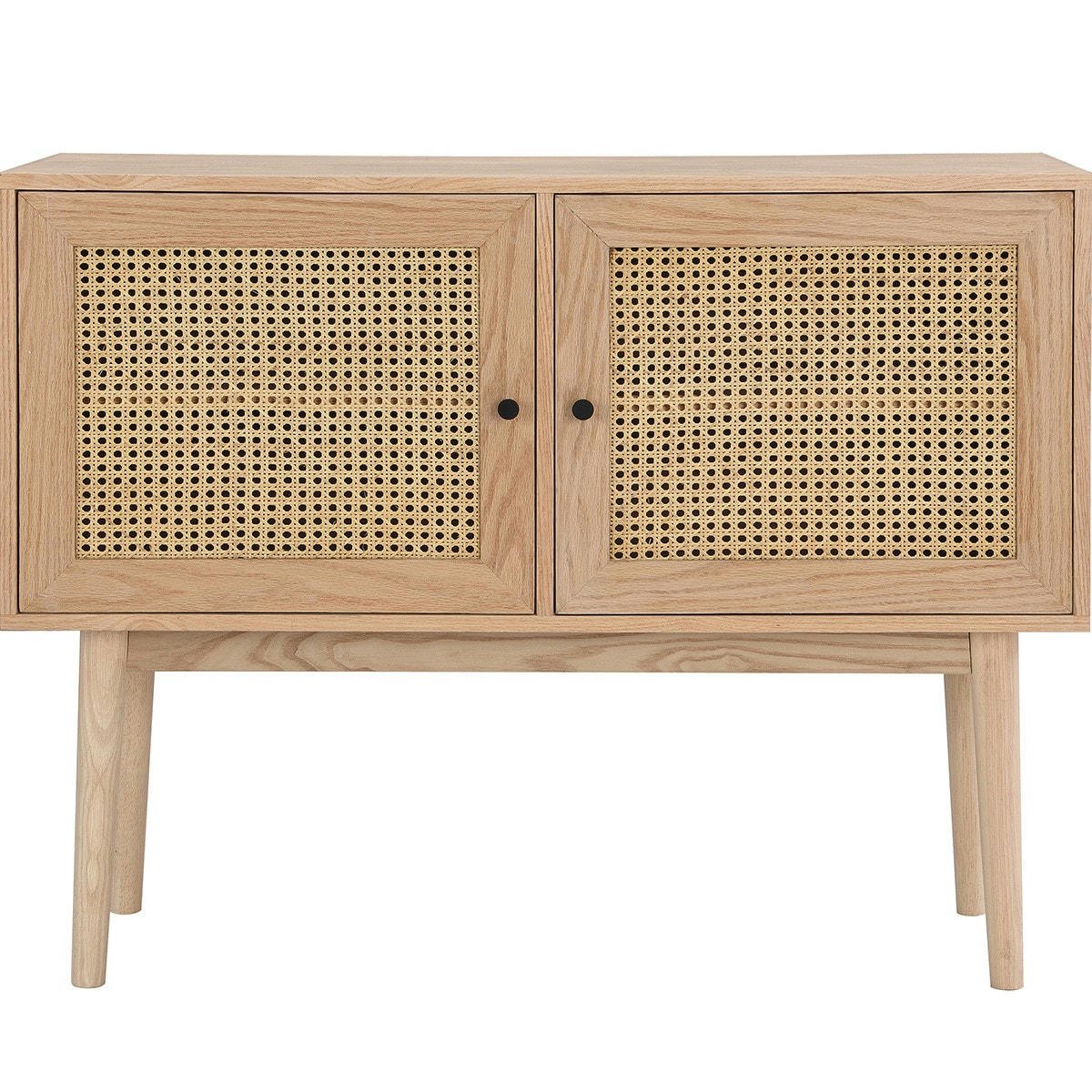 EDEN - Buffet 2 portes en bois et cannage naturel 100 cm