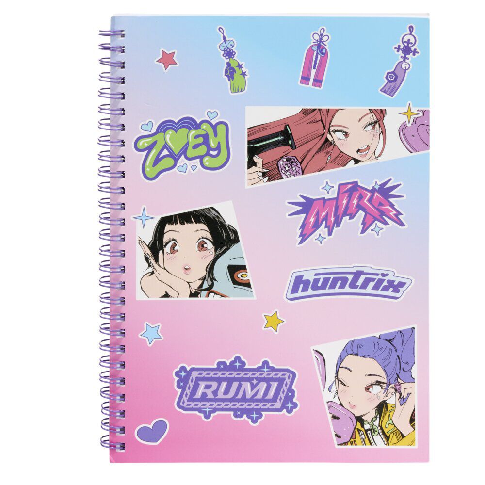 Carnet de notes à spirales Kpop Demon Hunters Zoey Mira Rumi 17x24cm
