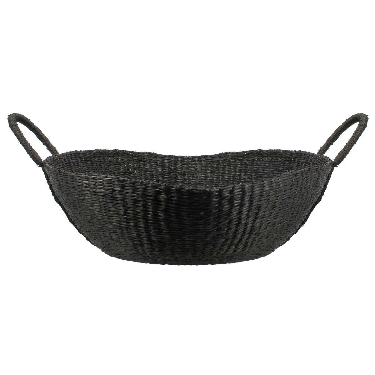 HANOI - Panier en jonc de mer noir Ø60cm