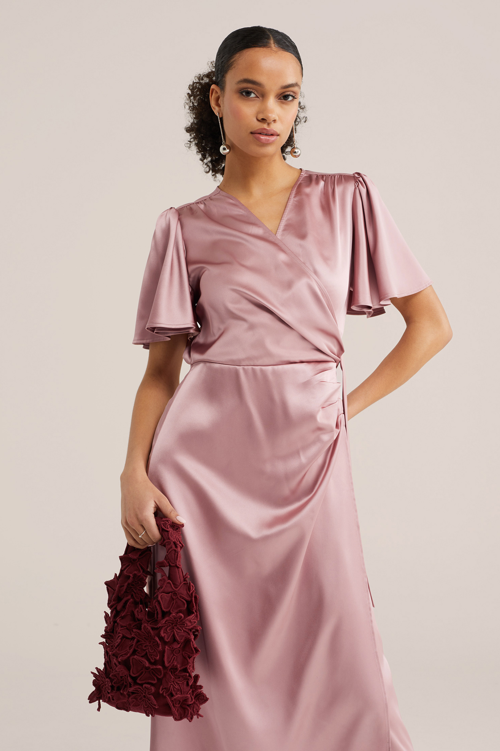 Dames maxi jurk met satijnlook