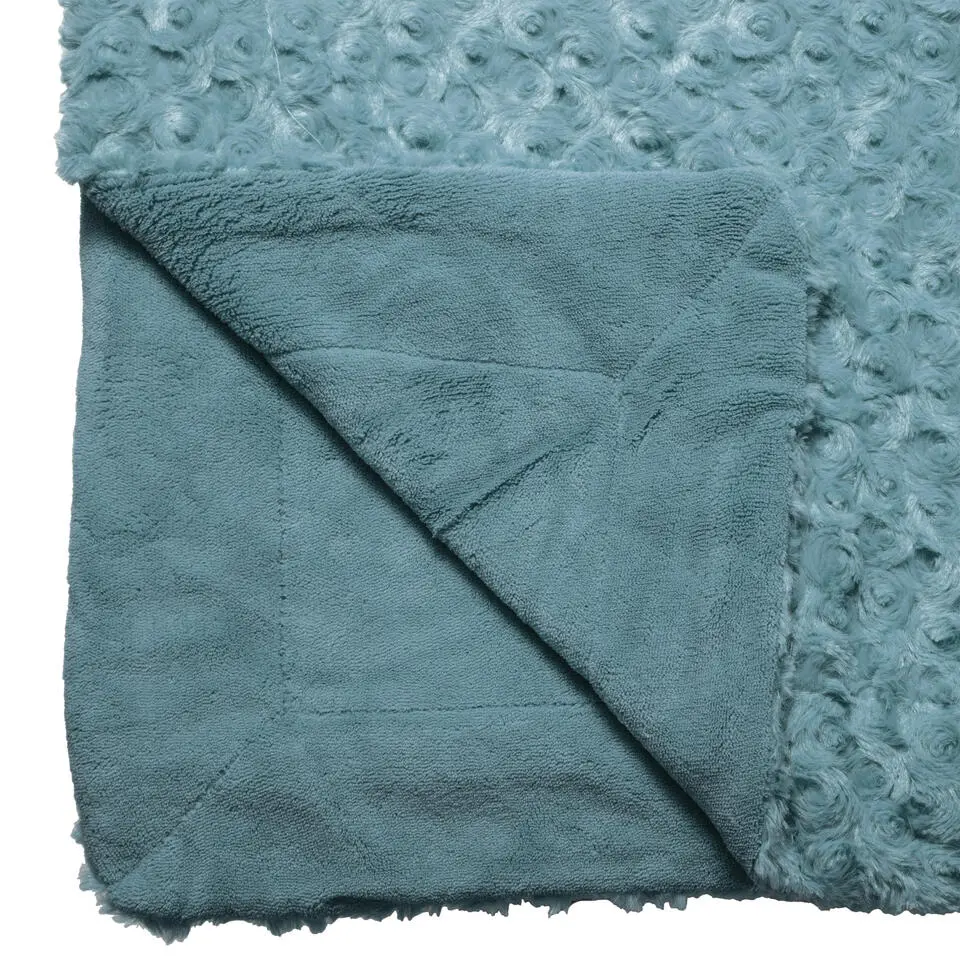 Atmosphera Sprei - deken / plaid - blauw - polyester - 120x160 cm