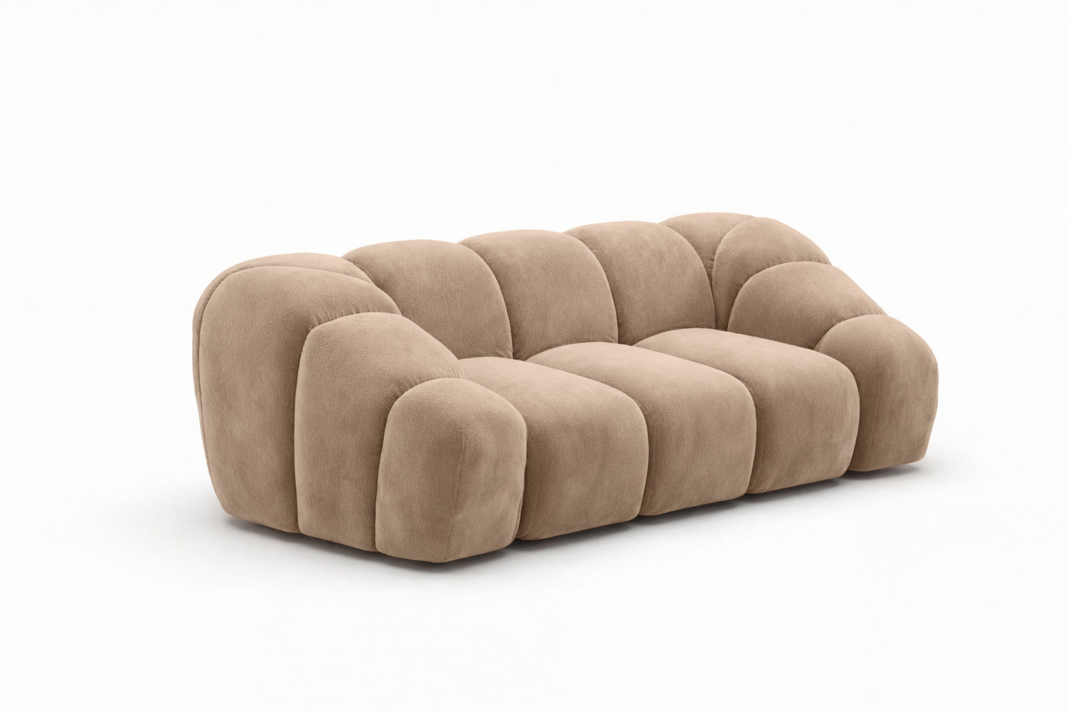 Sofa modułowa dwuosobowa, welur Bluvel, Latte, CROISSANT