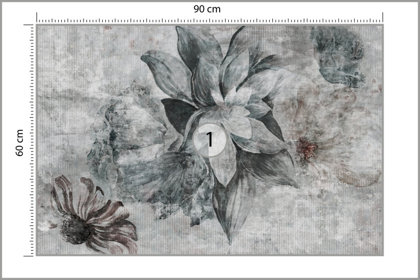Fototapeta Kwiaty Na Betonie 90x60cm