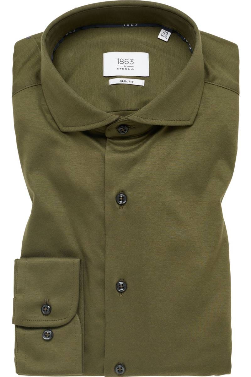 ETERNA 1863 Slim Fit Jerseyhemd grün, Einfarbig