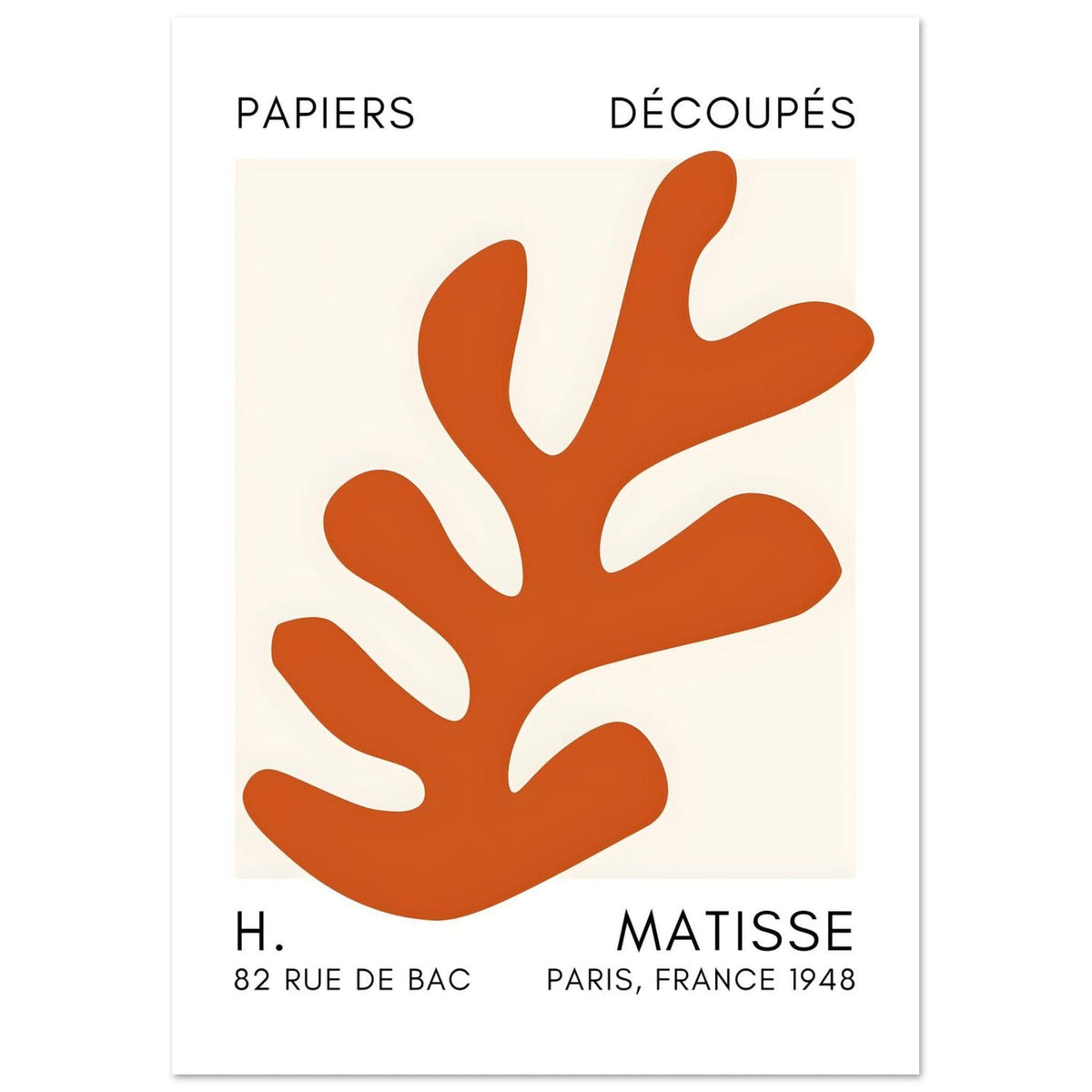 Artfulprints Poster Matisse – Ocean petals orange  - A4 21x29.7 cm - Oranje