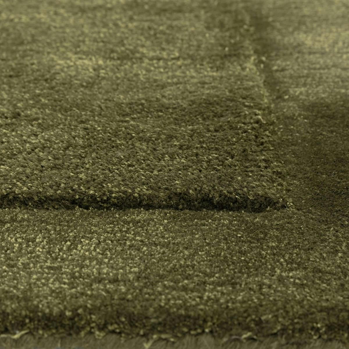 SHINE - Tapis de salon en laine vert olive 120x170 cm