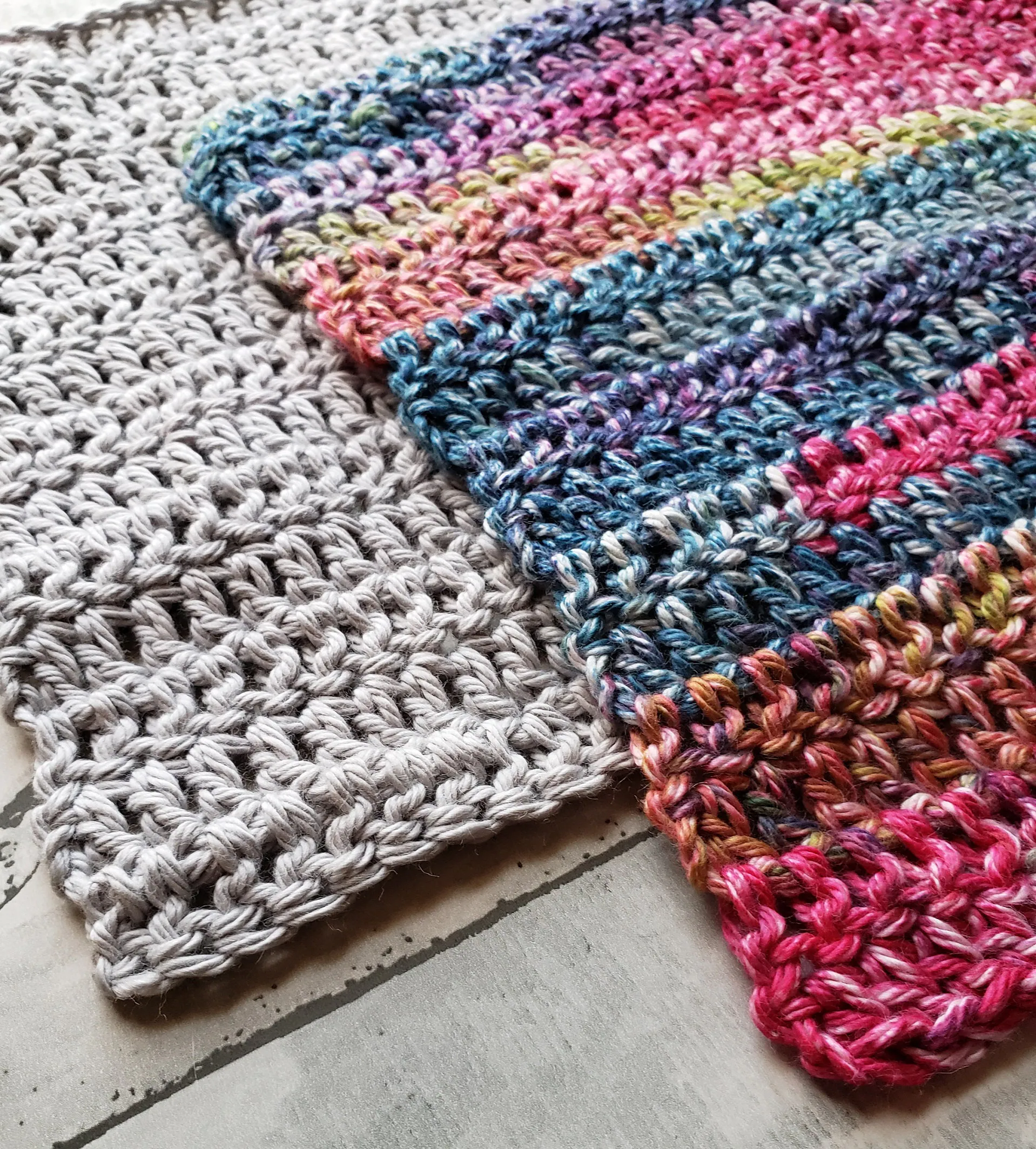100% Cotton Dishcloth / Washcloth - Super Soft - 8-inch square - Solids and Multicolored - Crocheted