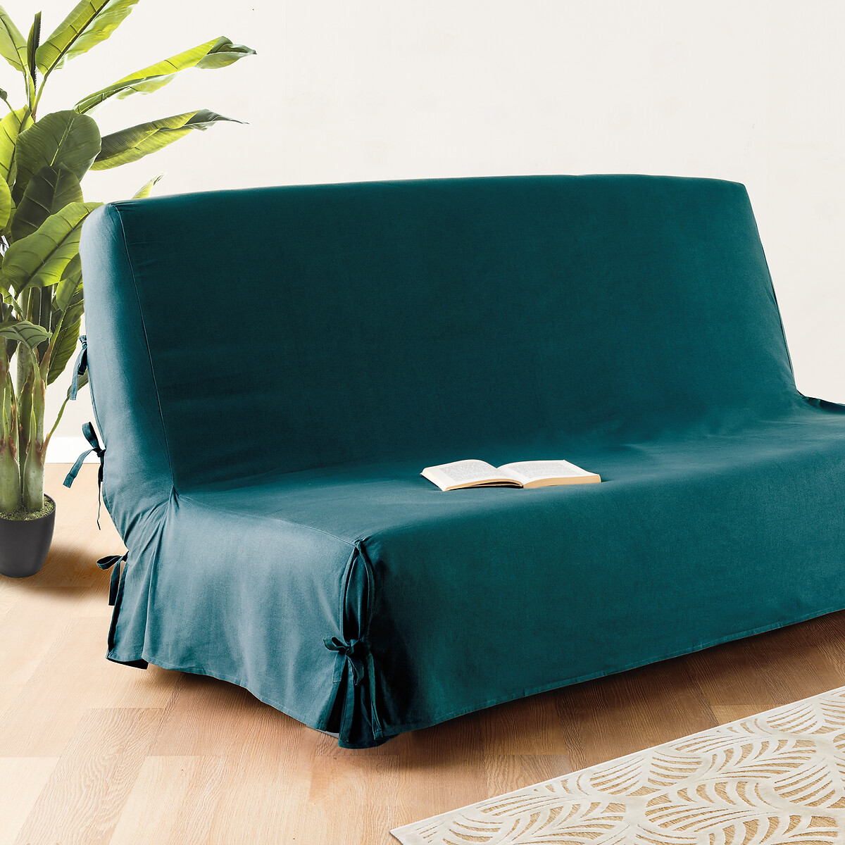 Sofa bed cover, cotton Duck blue, 140x200 cm