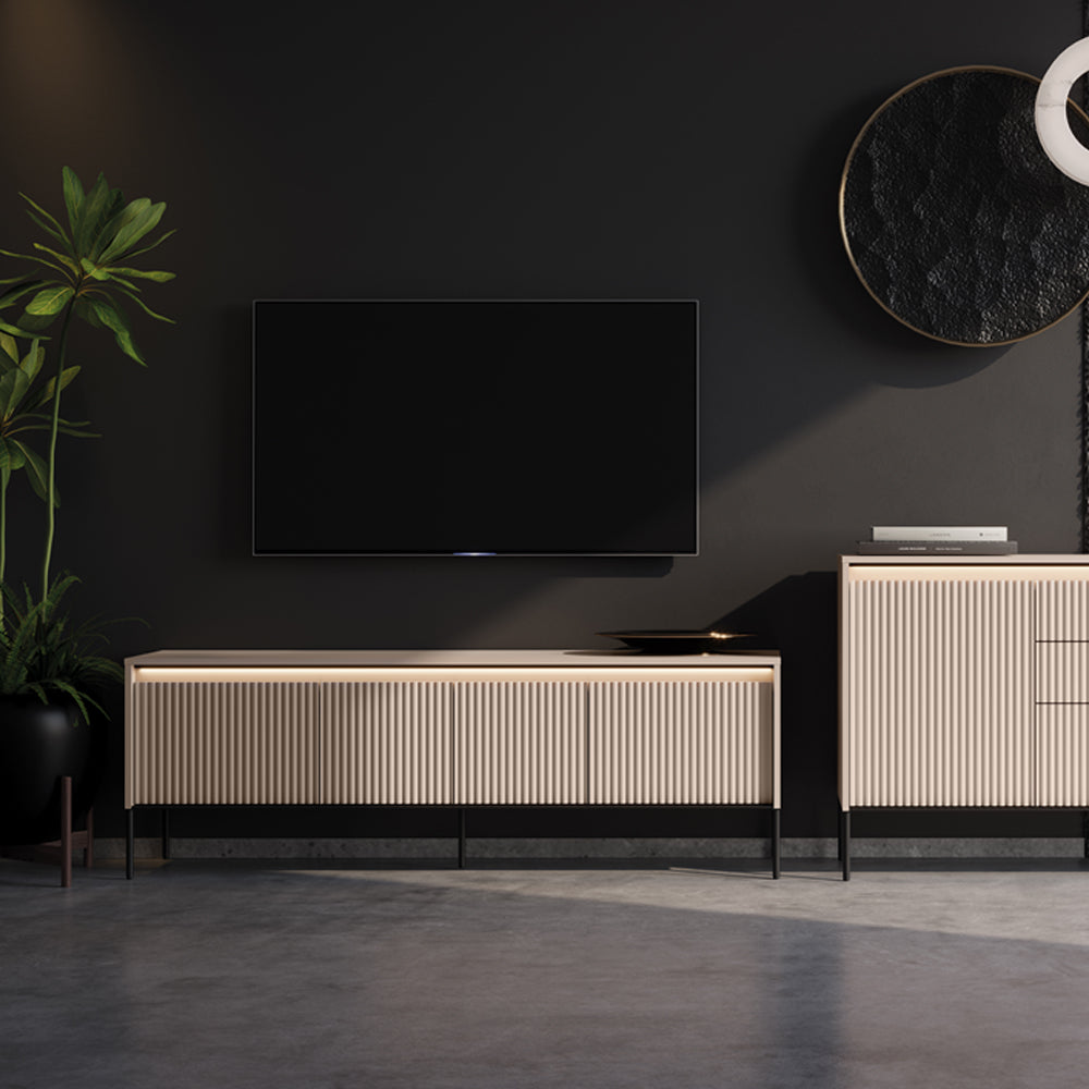 by fonQ Brive Dressoir B 167 cm - 2-deurs met Verlichting - Zand