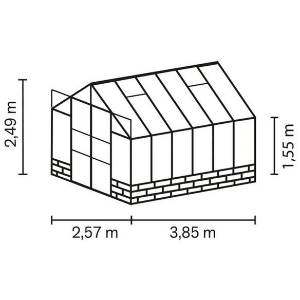 Gewächshaus »Cassandra«, 9,9 m², Aluminium/ESG Glas, winterfest