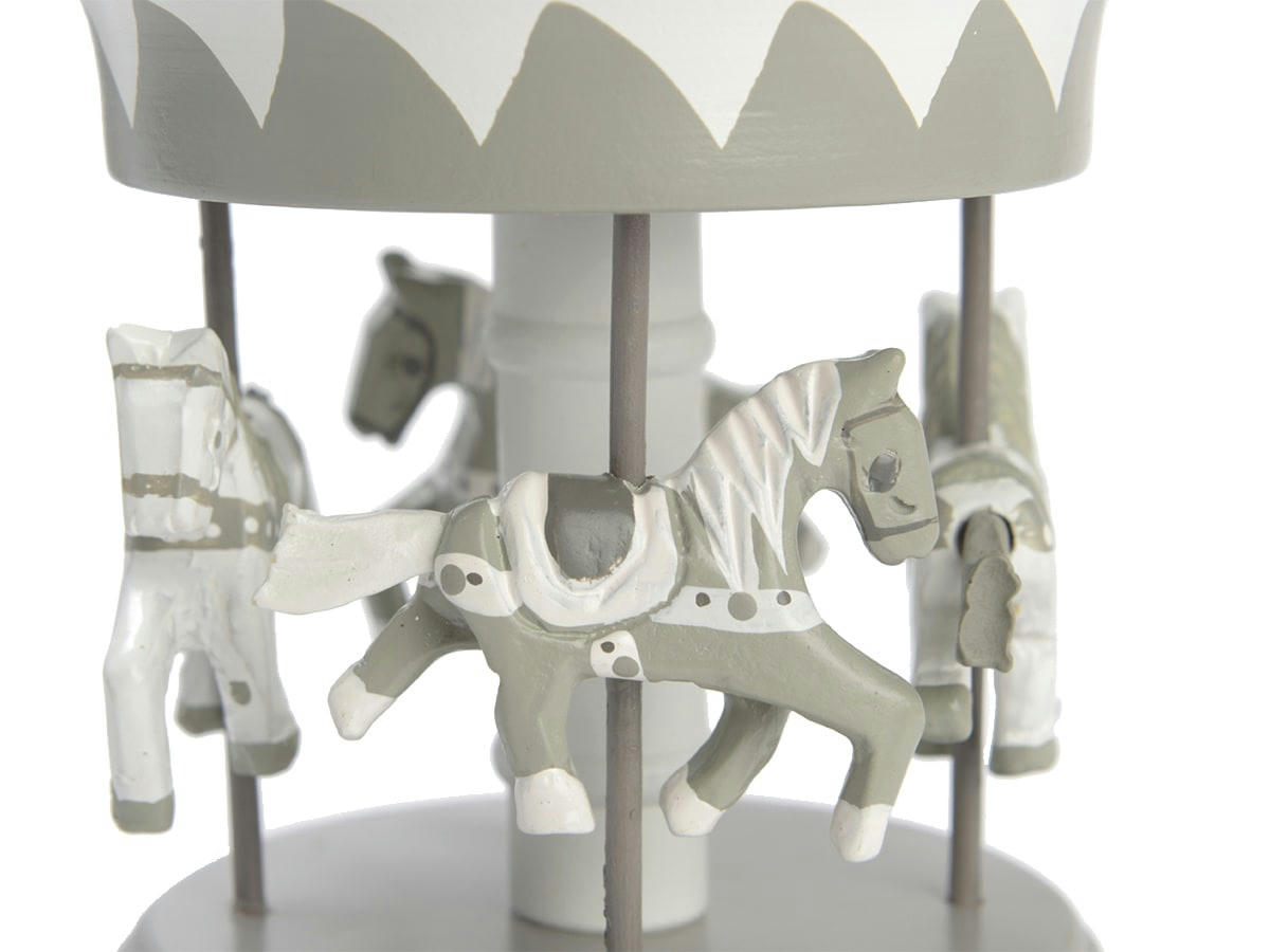- Carrousel manège musical bois pour enfant gris