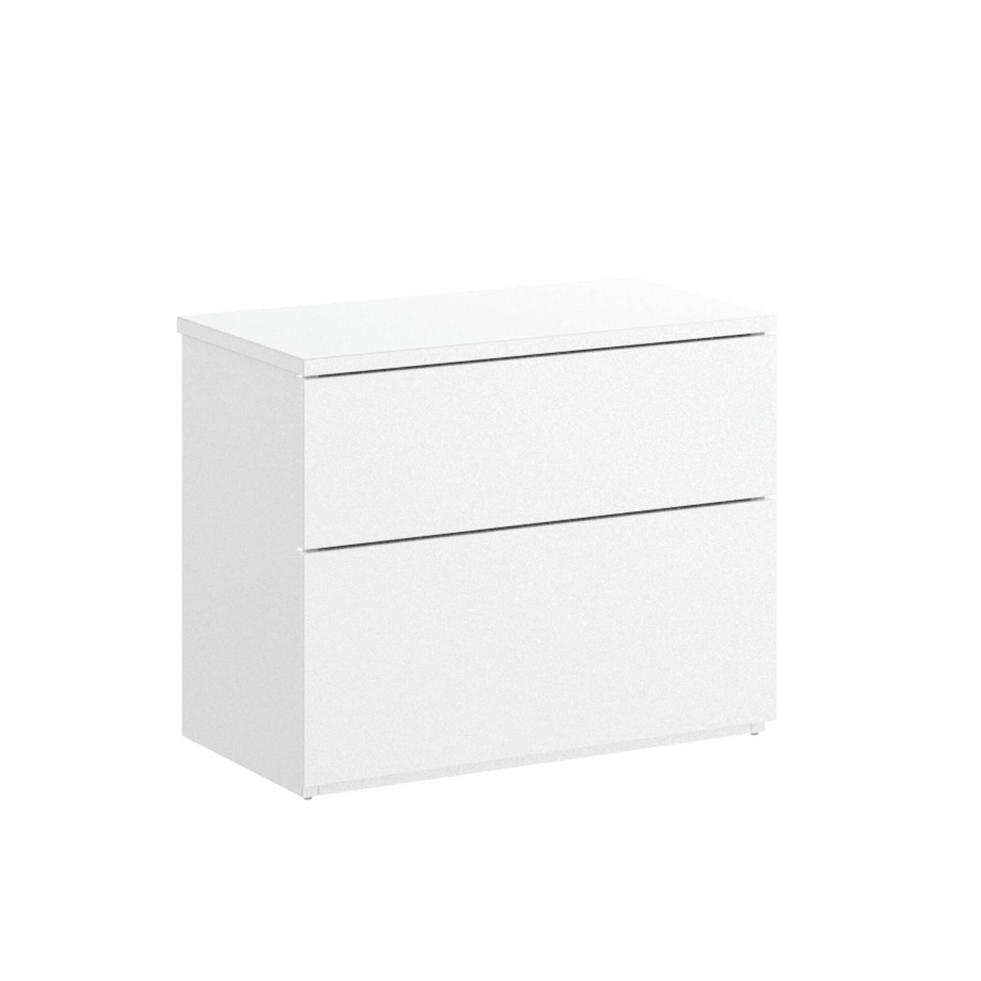 RAGOLA - Meuble de chevet effet bois blanc